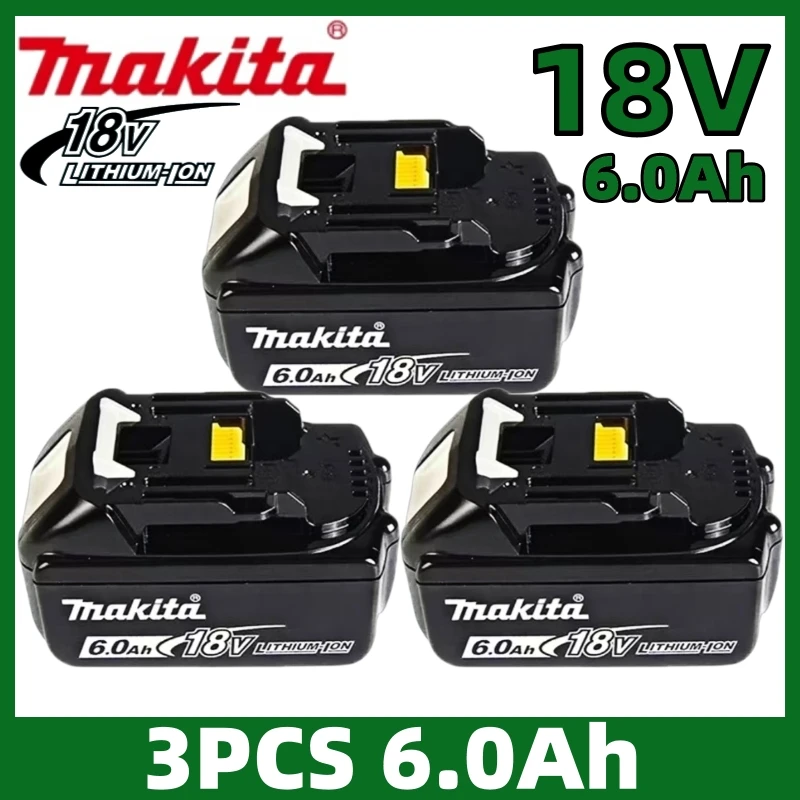 

Heavy Duty Makita 18V Battery, 6Ah Batterie Makita 18V Professional, with Cooling Vents, Overcharge Protection, CE Certified