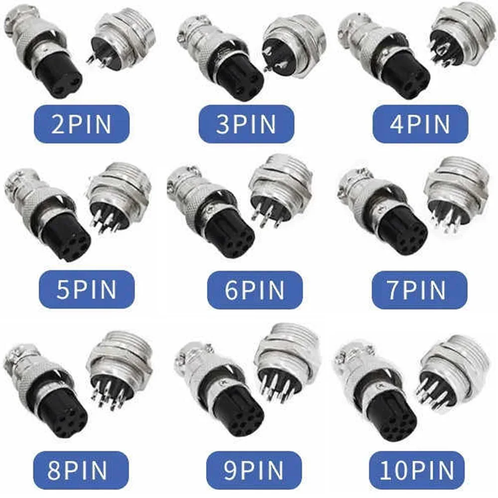 

GX16-2 Aviation Connector Socket Plug 2Pin 3Pin 4Pin 5Pin 6Pin 7Pin 8Pin 9Pin 10Pin Male Female Wire Panel Connector Plug 1Pair