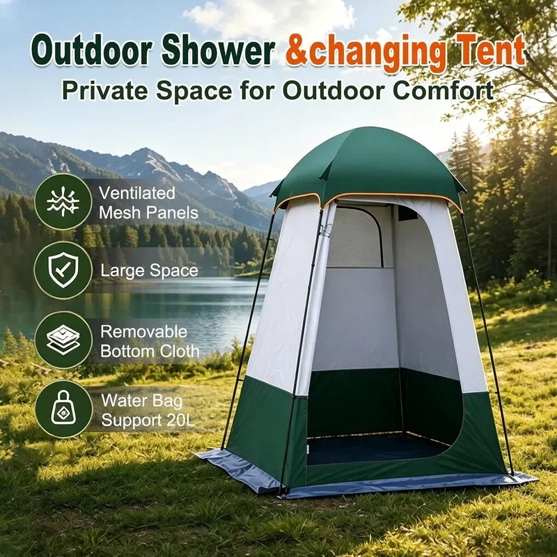 Ventilated Outdoor Shower Tent Camping Portable Toilet Shelter