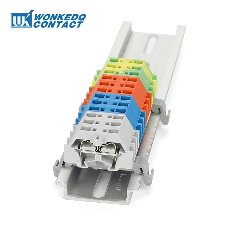 10Pcs 261-301 Spring-Cage Connection Mini Mount 2-Conductor Plug 2.5 mm² Wire Electrical Connector Din Rail Terminal Block