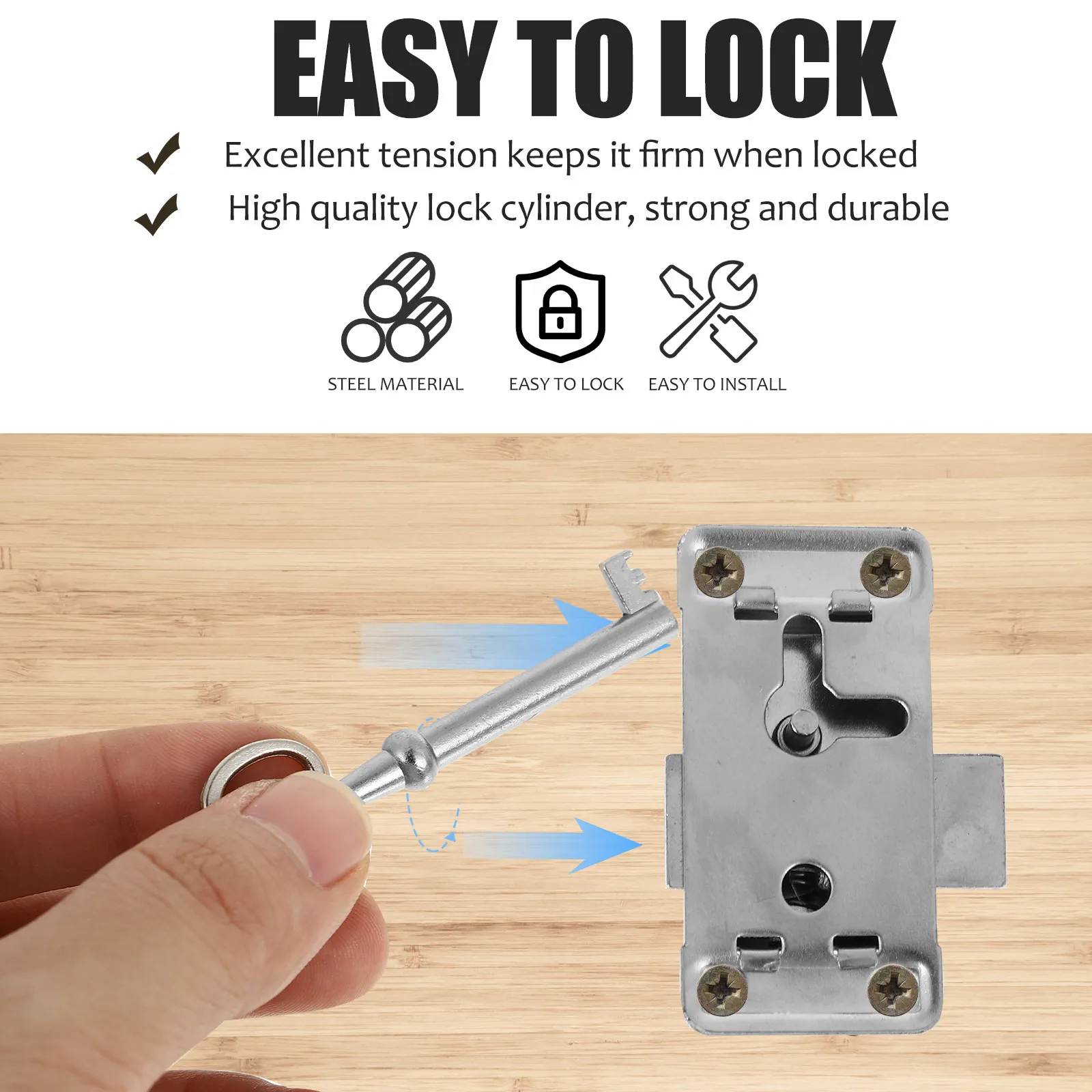 2Sets Vintage Furniture Locks Wooden Box Latches Retro Decorative Cabinet Locks for Jewelry Gift Wine Wedding Boxes