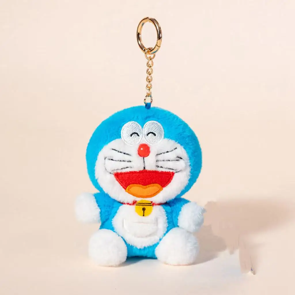 10 cm neueste Doraemon-Serie Rucksack-Anhänger Schlüsselanhänger gefüllt Plüschtier handgemachte Puppe Cartoon Anime süßes Geschenk billige lustige Puppe