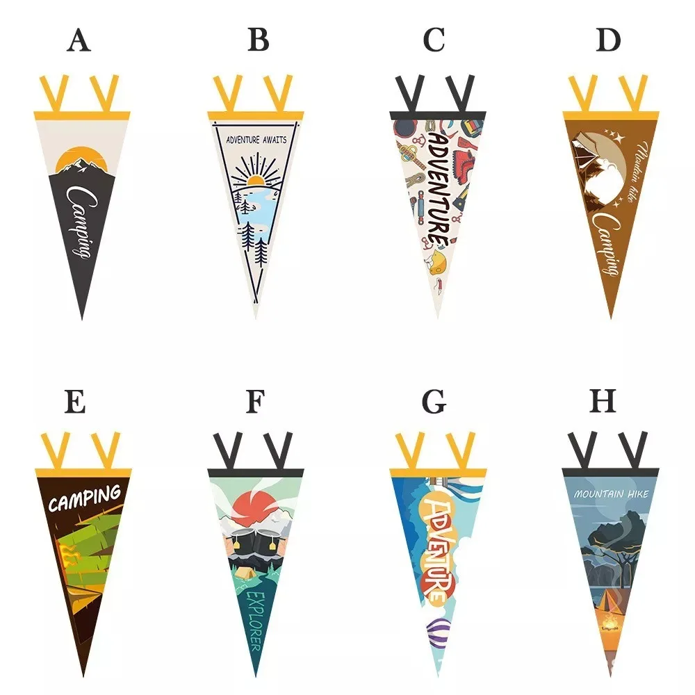 Outdoor Camp Flag Felt Pennant Camping Equipment Camping Tent Atmosphere Flag Decoration Scene Layout Triangular Bunting Hot