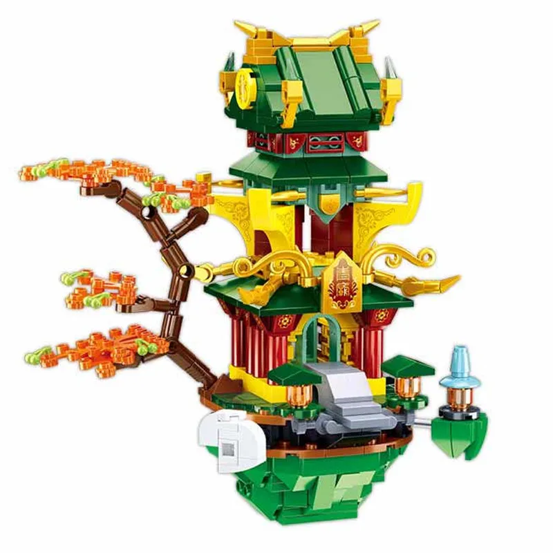 Sluban สถาปัตยกรรมจีนโบราณ Fairy Pavilion Tower Palace 3D Mini อิฐบล็อกอาคารของเล่นสำหรับของขวัญเด็กไม่มีกล่อง