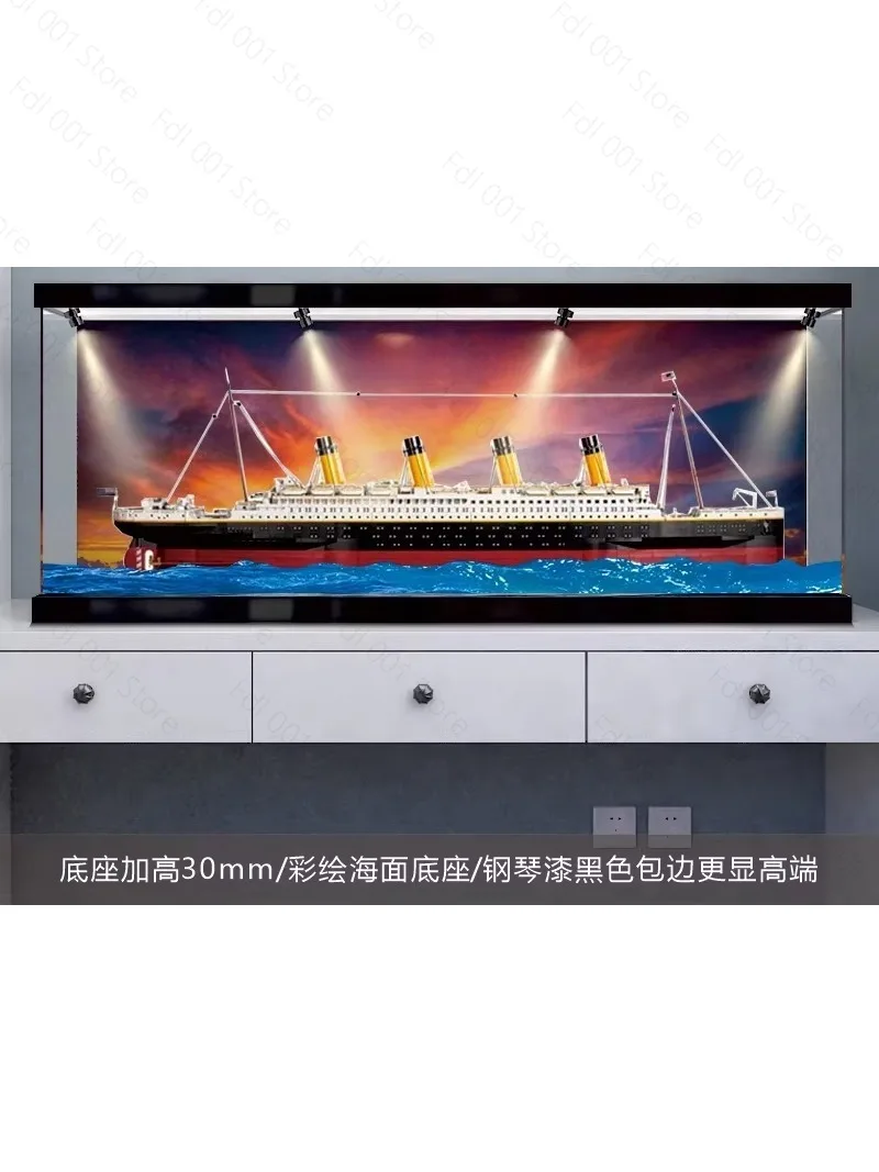 Applicable to  10294 Titanic model figure acrylic display box building block transparent dust cover view 2