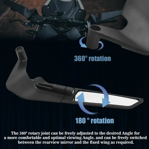 Imagen 2 del producto Para YAMAHA MT 07 MT07 MT 09 MT09 SP MT 10 MT10 SP espejos de motocicleta kits de espejos de Winglets invisibles espejos ajustables motocicleta