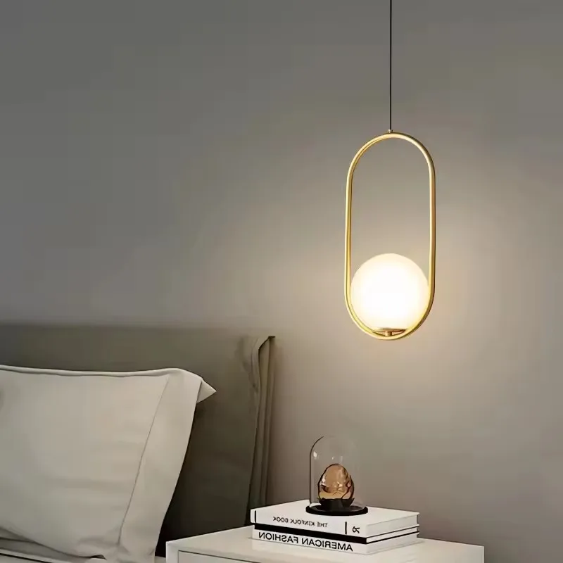 

Nordic Luxury Minimalist Pendant Lamp, Long Cord Single Lamp for Bedroom, Dining Room, Bar, Bedside