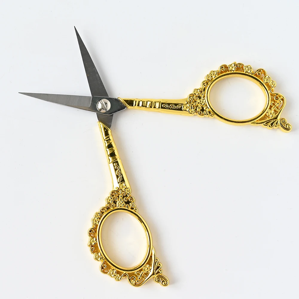 4Pcs European Retro Rose Golden Stainless Steel Nail Scissors Dead Skin Remover Makeup Cutter Multi-Function Manicure Tool Te#67