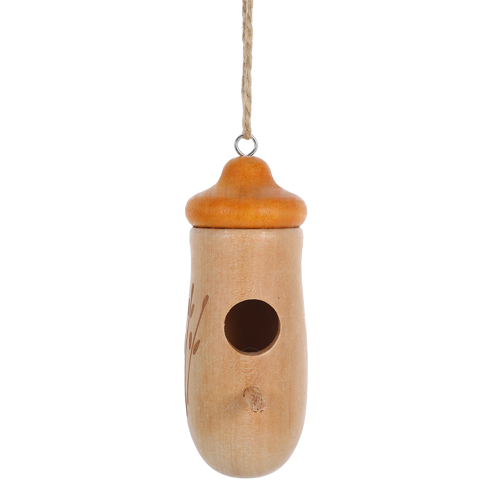 

Wooden Hummingbird For Outside Bird Shelter Garden Hanging Decor Easy Install Metal Ring Natural Bird Nest Outdoor Yard