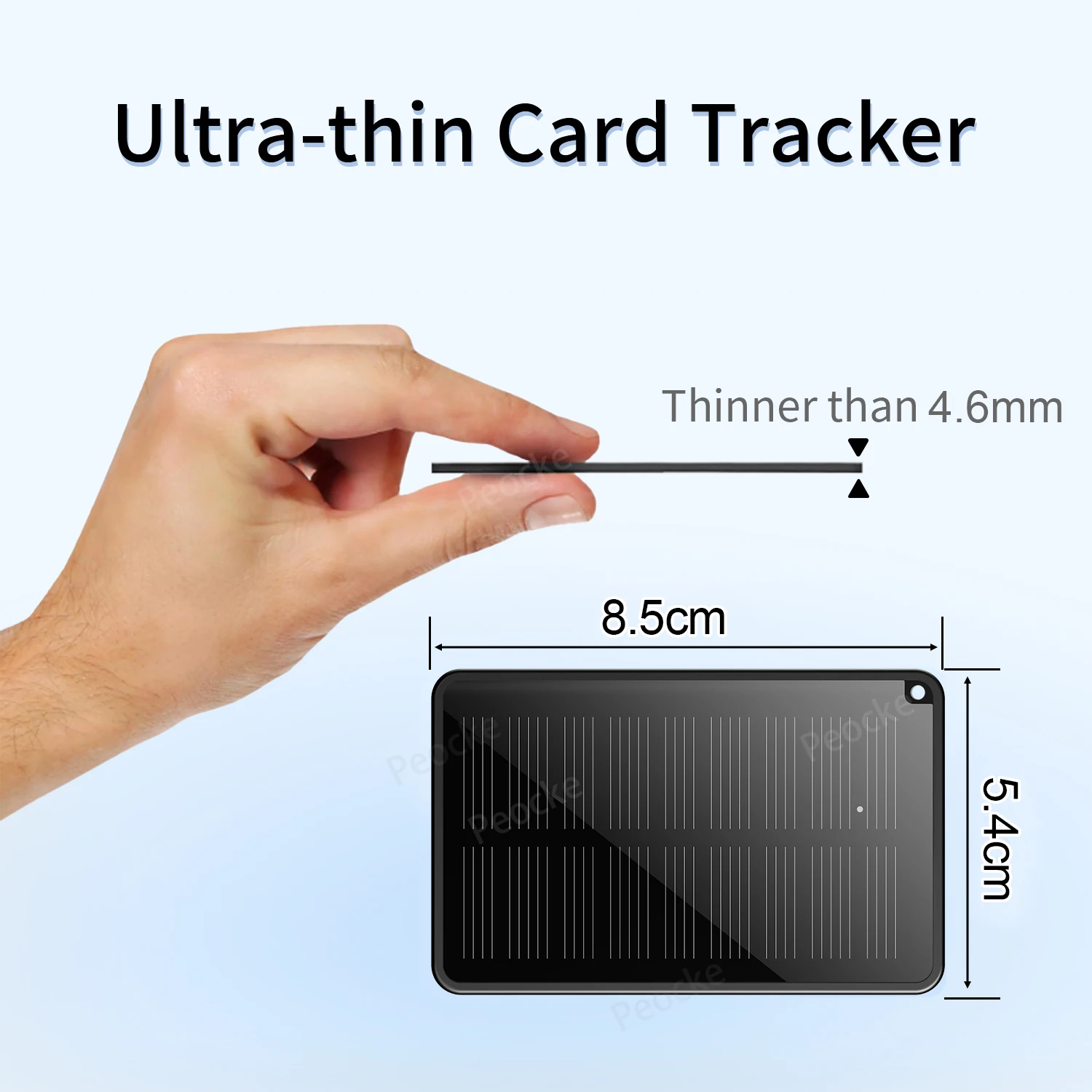 Wallet Tracker Solar Charging Card with Find My for Apple Ultra Thin Tag IOS System Free APP Key Bag GPS Locator Support iPhone