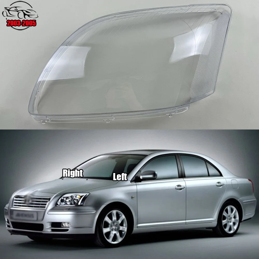 For Toyota Avensis 2003 2004 2005 Front Headlight Shell Lamp Shade Transparent Headlamp Cover Plexiglass Replace Original Lens