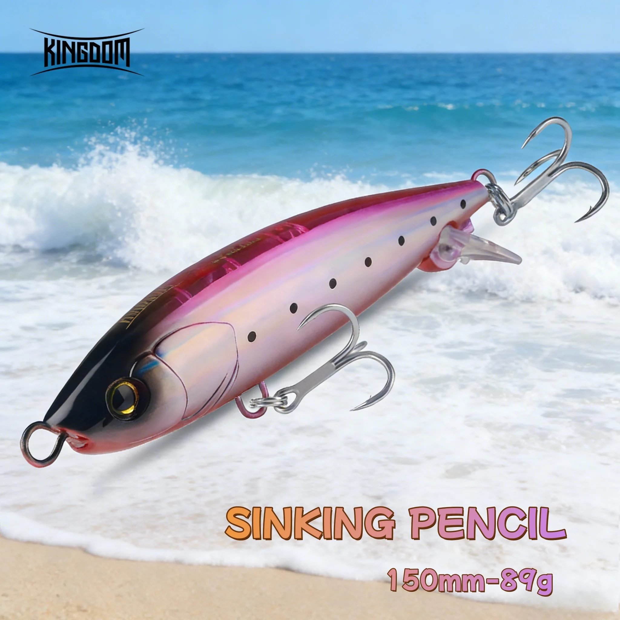 

Рыболовная приманка Kingdom Stickbait 150 мм 89 г, тонущий карандаш для дальнего заброса, приманка для морской воды, искусственная приманка для троллинга, воблеры из сибас