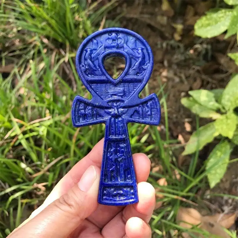 

Natural Lapis Lazuli Totem Anka Figurine Healing Energy Stone Crystal Carving Reiki For Home Decoration Gift 1pcs