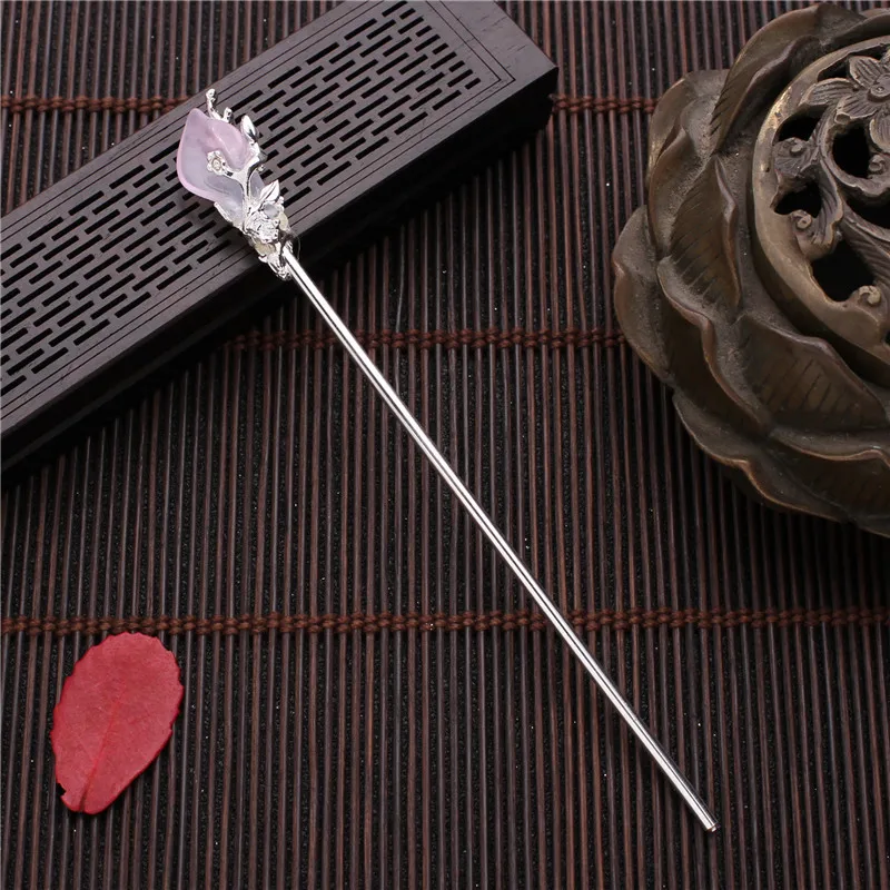 1PC Vintage Chinese Style Hanfu Hair Stick Women Metal Glaze Hair Fork Chopsticks Hairpin Jewelry Hair Clip Accessories F2121 6