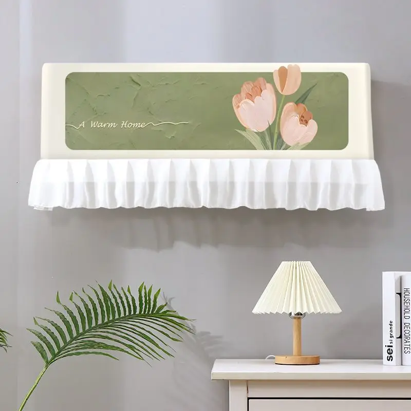 Air Conditioner Cover Printed Fabric Protective Case Dustproof Hanging Air Conditioning Bedroom Indoor Covers Home Decor
