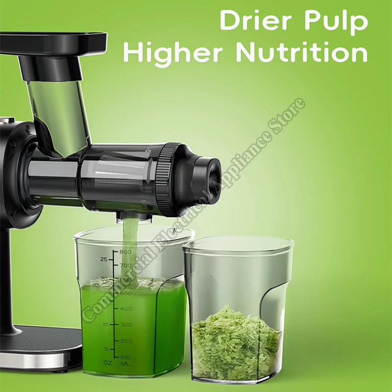 Cold Press Juicer With Reverse Function High Juice Yield Nutrient Fruit Easy to Clean Brush Quiet Slow Masticating Juicer