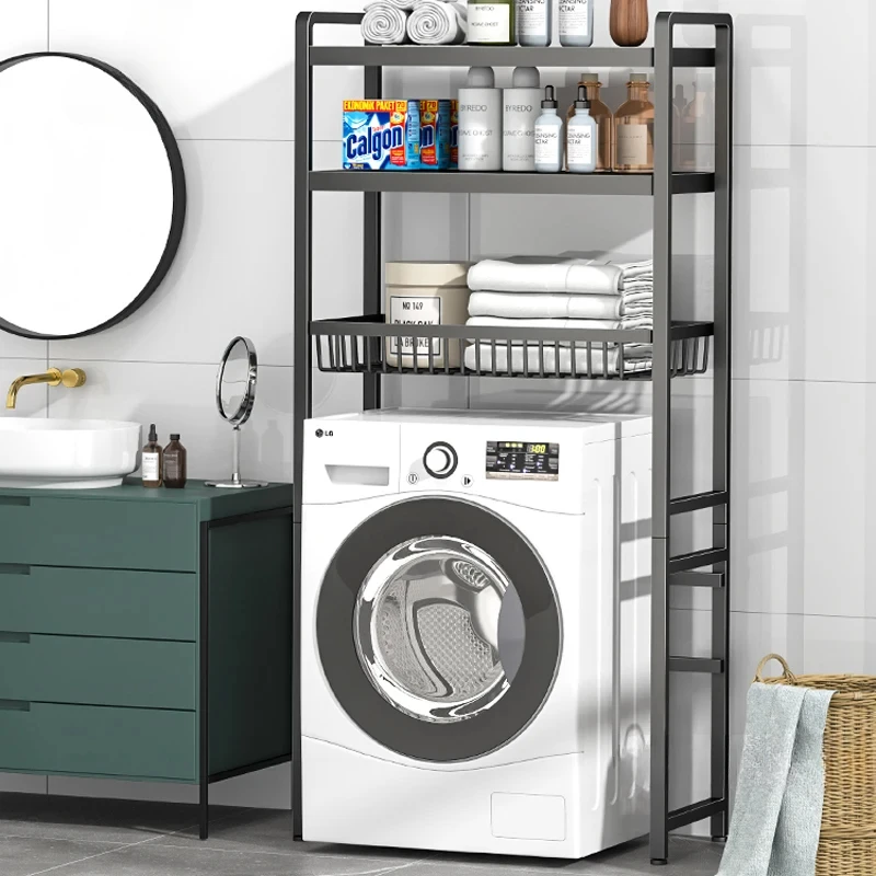 Simple Household Laundry Storage Rack Toilet Roller Wave Wheel Washing Machine Rack Landing Above The Balcony Bathroom Holder