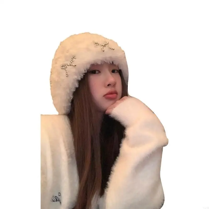 y5jd البالغ التزلج قبعة قبعة قبعة دافئة قبعة الأذن داف #4