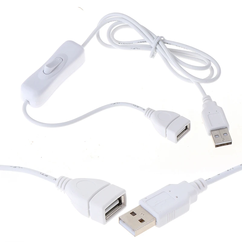 1Pc 1m USB Switch Cable With ON/OFF Extension Cable 100cm For 5V LED Strip Light String USB Gadget Power Supply Device Tools