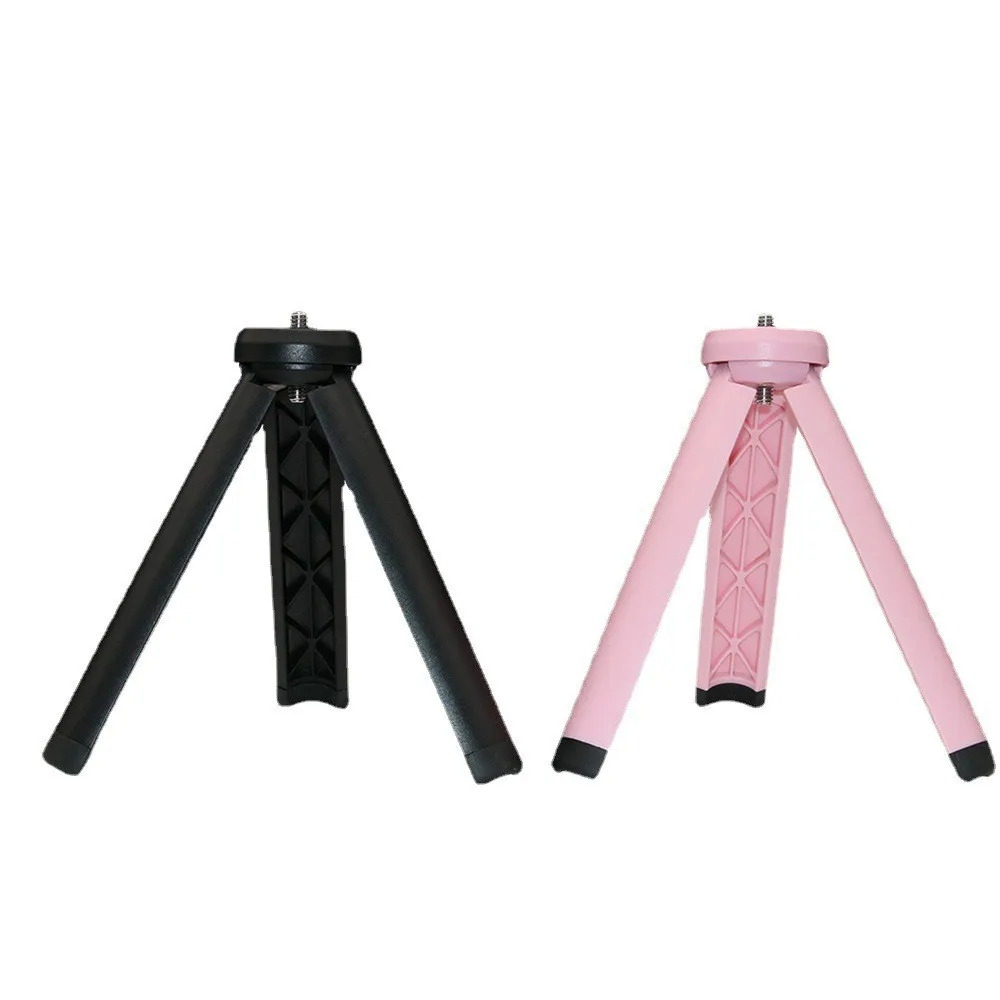 Mini Desktop Tripod Pink Black Adjustable Folding Telescopic Brackets For Smartphone Selfie Live Streaming Tripods Accessories