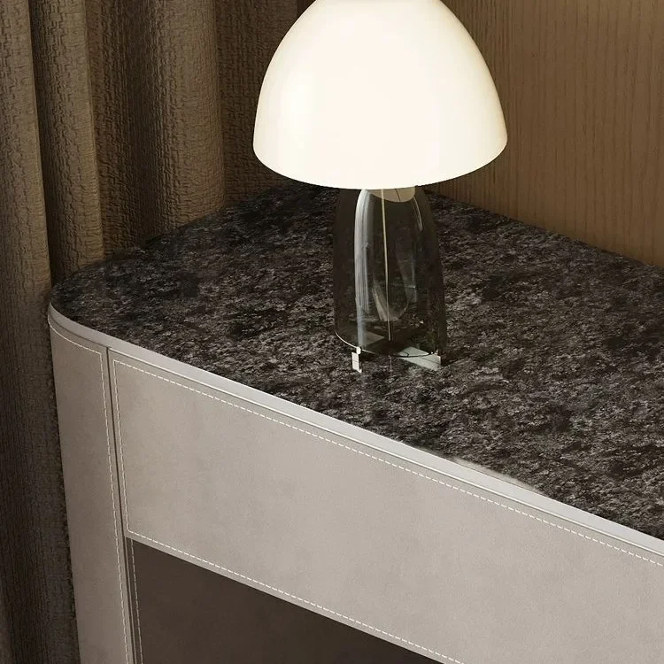 YY   2025 new rock slab dresser light luxury modern simple rock slab saddle leather makeup table