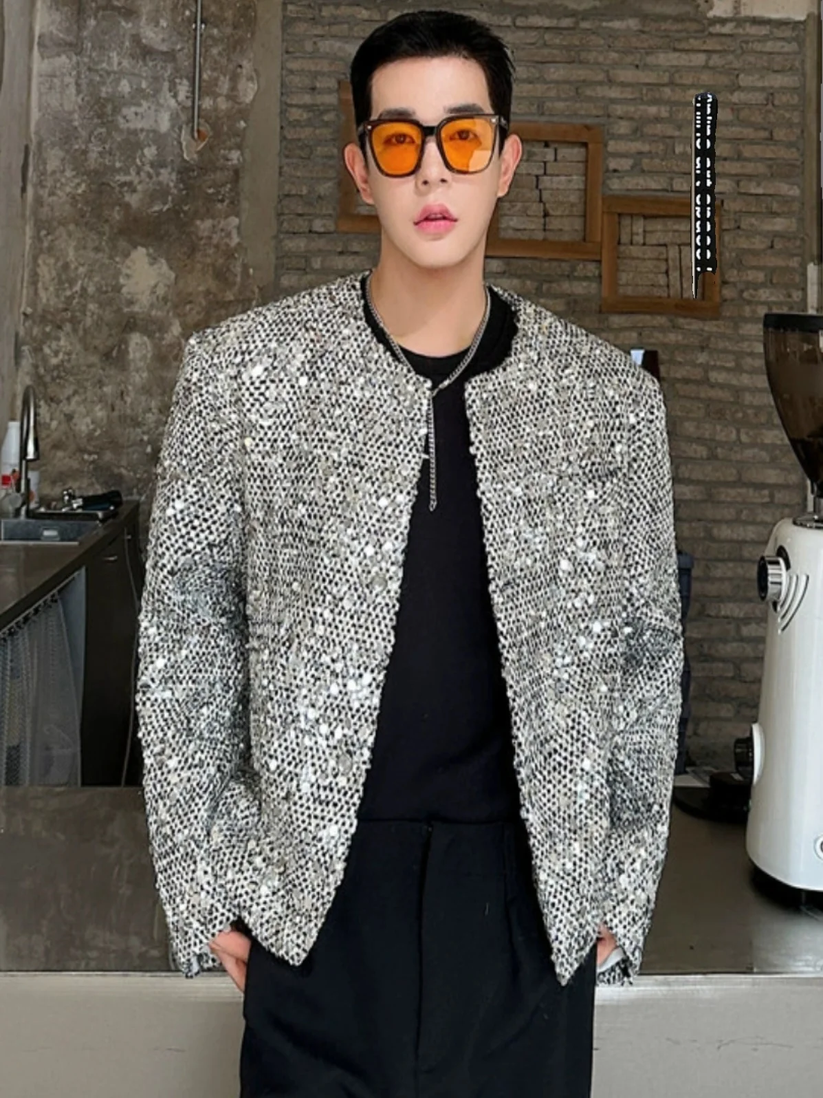 

Loose Fit ort Jaet Men's Street Sle ow Off-oulder Par Jaet Polyester Blend Anti-Wrinkle Long Sve Outerwear