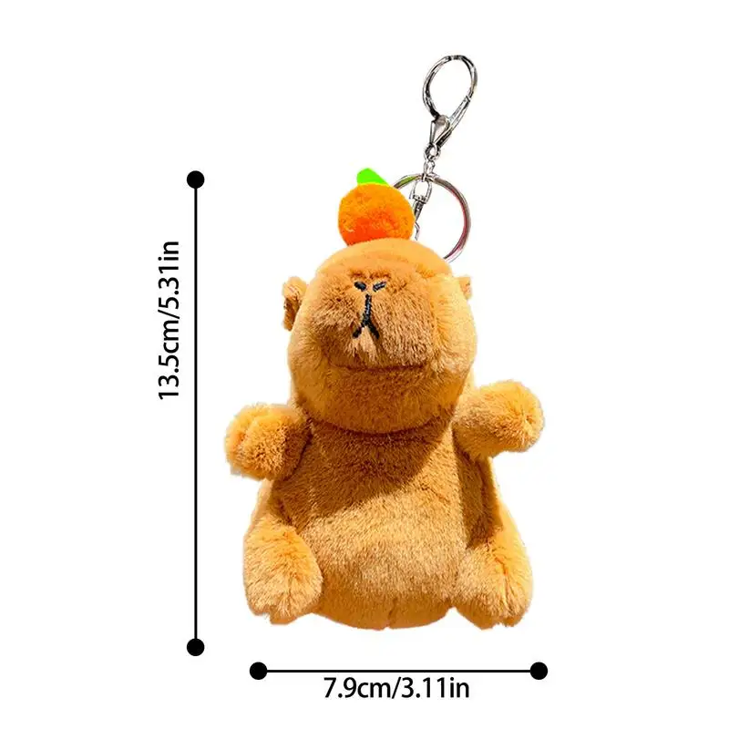 Capybara Keychain Adorable Plush Animal Toy Keychain Creative Music Stuffed Animal Pendant School Bag Capybara Key Chains For Bo