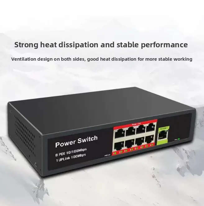 8+2 Port PoE Switch 10/100Mbps 802.3af/at 130W for IP Camera CCTV Surveillance Network