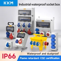 IP66 Industrial socket box Plastic insulated switch box 250V 380V Wall Mounted outdoor waterproof distribution box combination