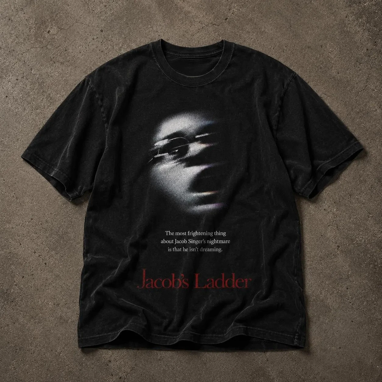 Jacobs Ladder Horror Face T-shirt Blurred Scream Movie Poster Tee Summer Unisex Loose and Breathable Cotton T-shirt Top