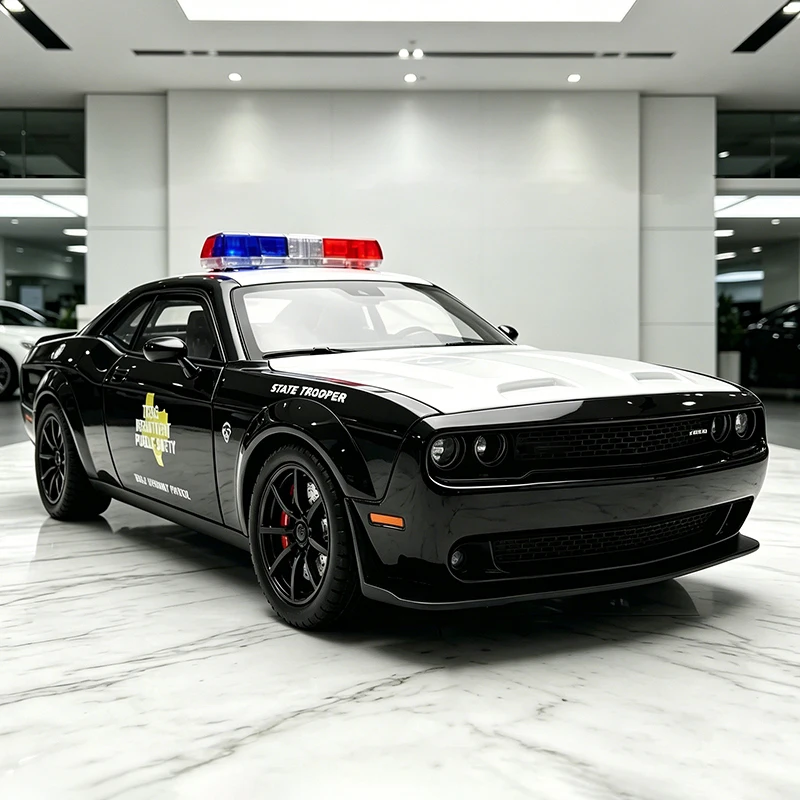 1:24 Challenger SRT Hellcat Redeye Polizei 911 Legierung-Automodell mit Sound und Licht, Rückzieh-Auto-Spielzeug, Sammlerstück, Geburtstagsgeschenk