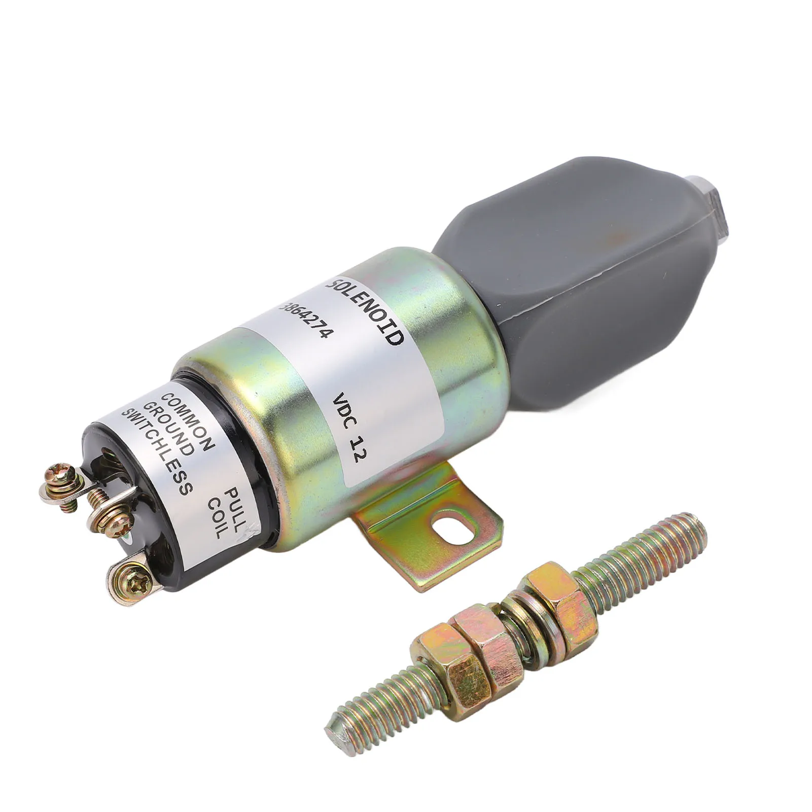 

Электромагнитный клапан остановки топлива 3864274, алюминиевый сплав, резиновый чувствительный 12 В, запорный электромагнитный клапан для инженерных машин