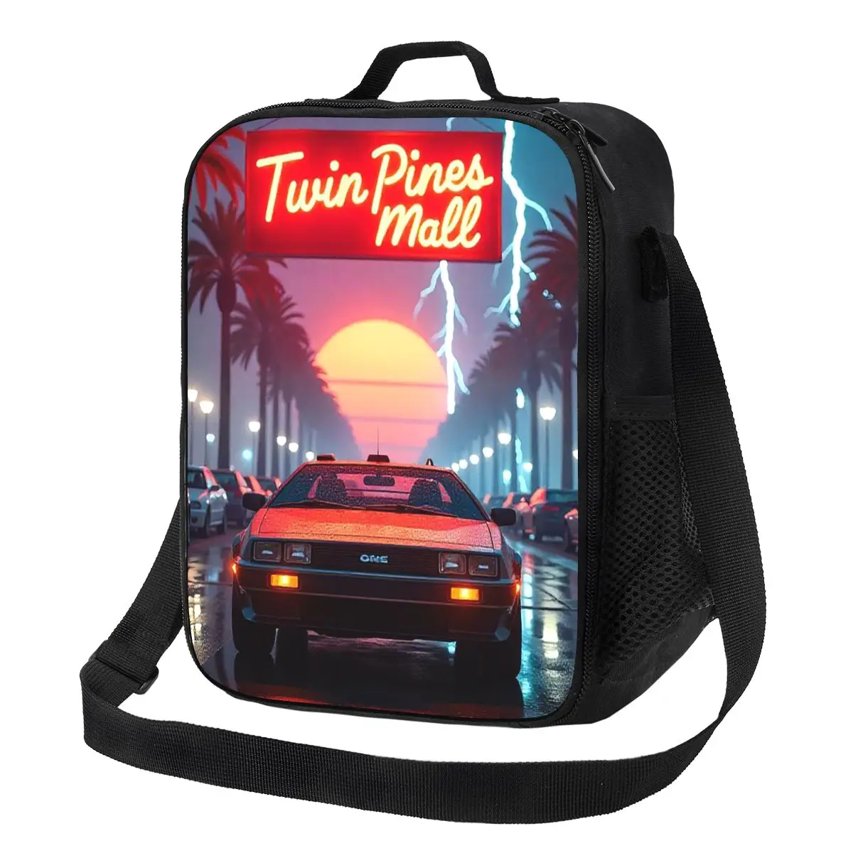 DeLorean Time Machine العودة إلى المستقبل معزول حقيبة الغداء تخزين صناديق الطعام المحمولة الحاويات برودة علب الاغذية الحرارية حمل