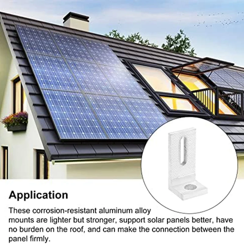 4er-Pack L-Halterungen aus Aluminiumlegierung mit 8 mm Durchmesser und Montagehalterungen für die Installation von Solarpanelsystemen