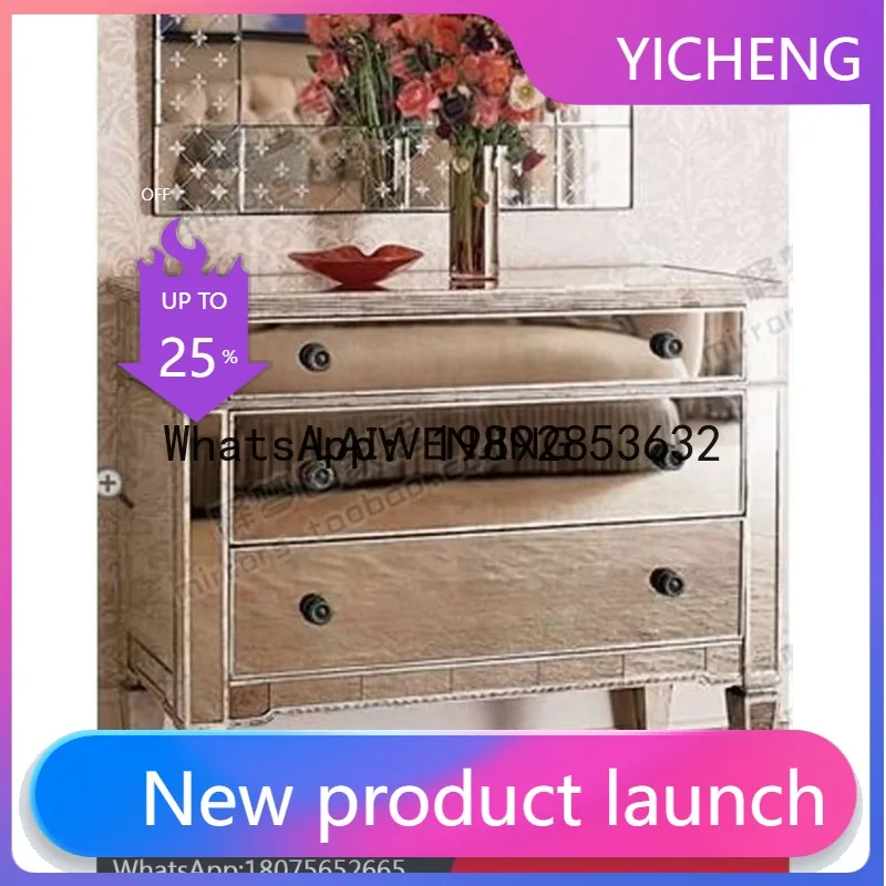 

LYY mirror decorative furniture dining side entrance cabinet neoclassical antique gold old