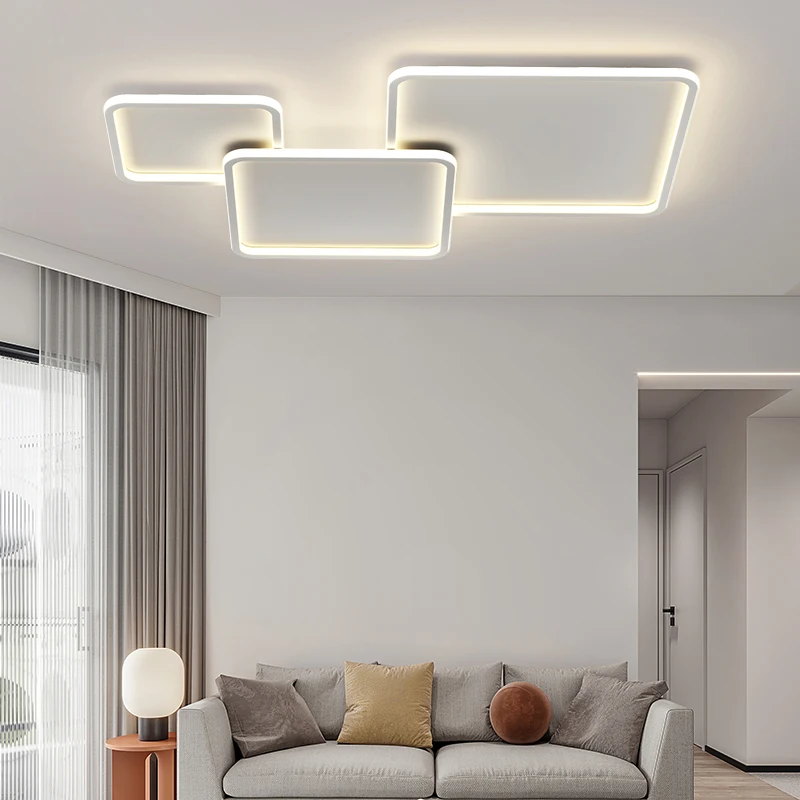 Imagem -02 - Modern Minimalista Led Teto Lustre Luzes Criativas para Salas de Estar Salas de Jantar Quartos Preto e Branco