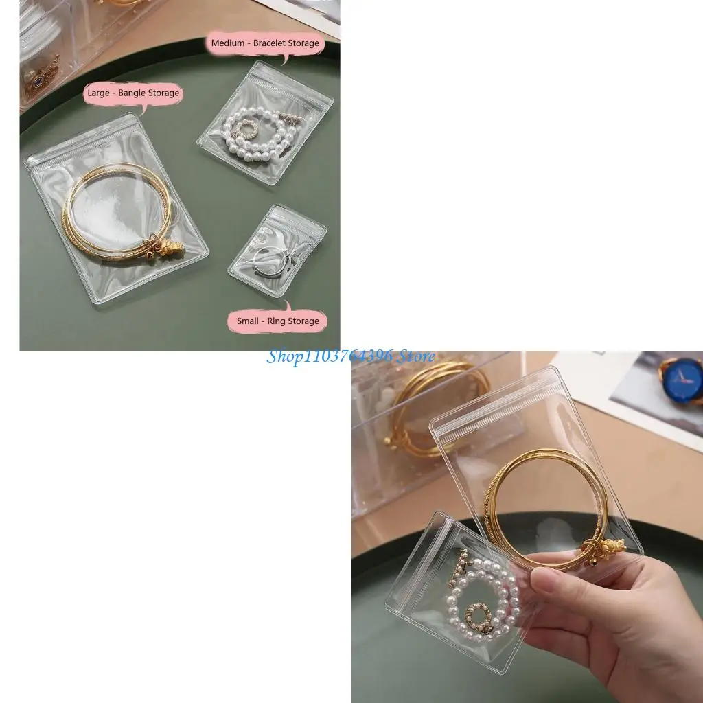 

Jewelry Packaging Bag with Storage Box Sealing PVC Bags Thickened Clear Jewelry Earrings Storage Bags