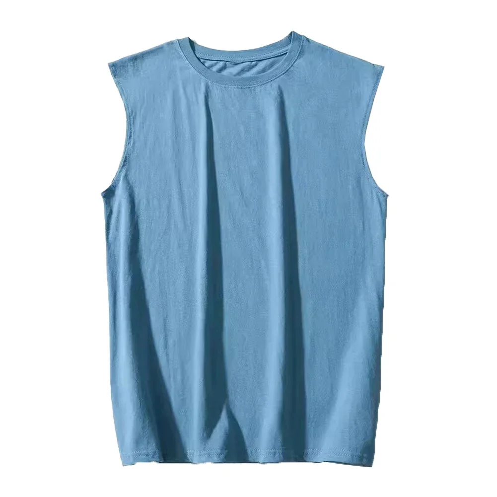 الرجال أساسيات فضفاضة س الرقبة تانك القمم الترفيه في الهواء الطلق كمال الاجسام بلون سترة
