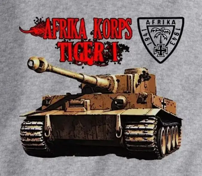 

WWII Wehrmacht Afrika Korps Panzer Tiger I Tank T-Shirt 100% Cotton O-Neck Summer Short Sleeve Casual Mens T-shirt Size S-3XL