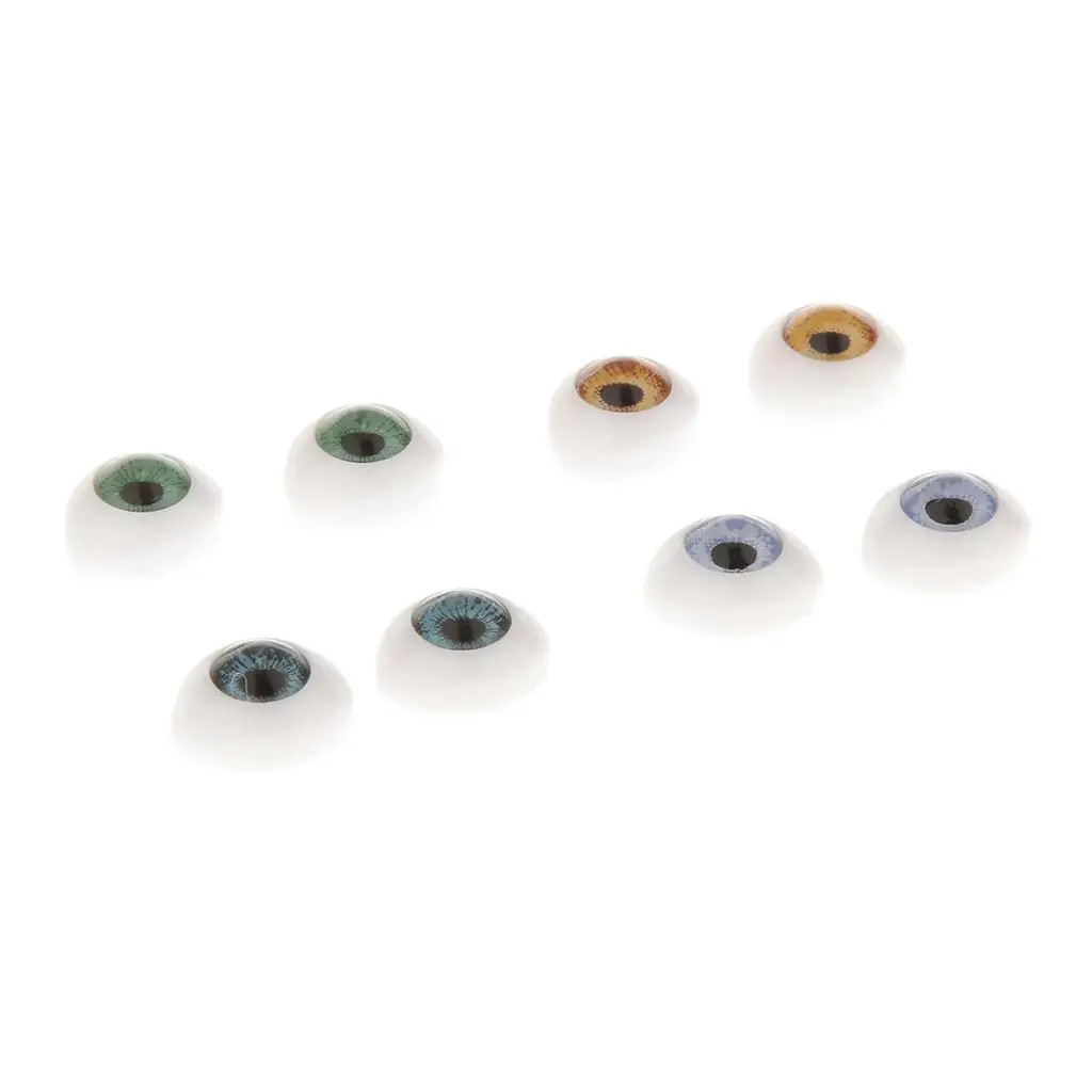 4 Pairs Ovale Platte Achterkant Plastic Ogen 5mm/6mm/7mm/8mm/9mm Iris voor Porselein of Reborn Poppen Maken DIY Benodigdheden