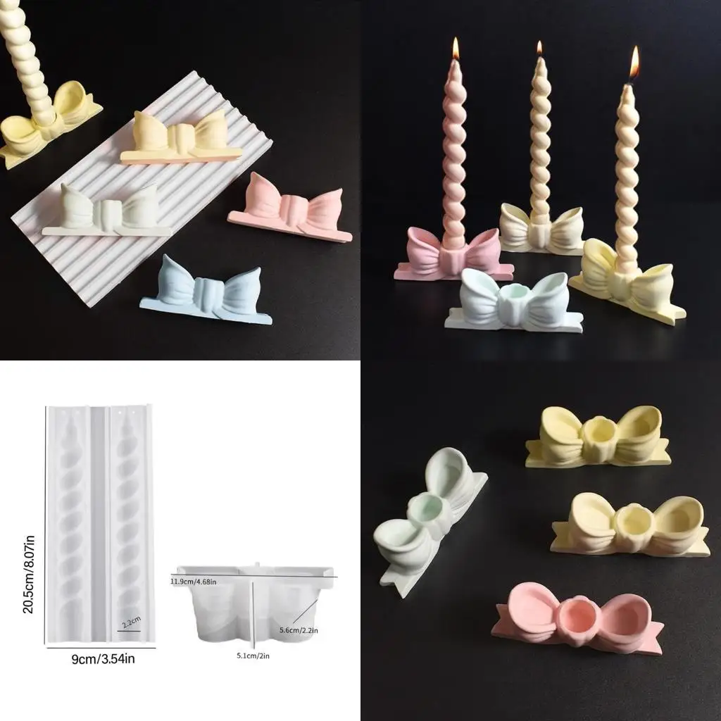 

J78F Гипсовая форма для основания свечи, форма для подсвечника, формовочный инструмент в форме полого банта