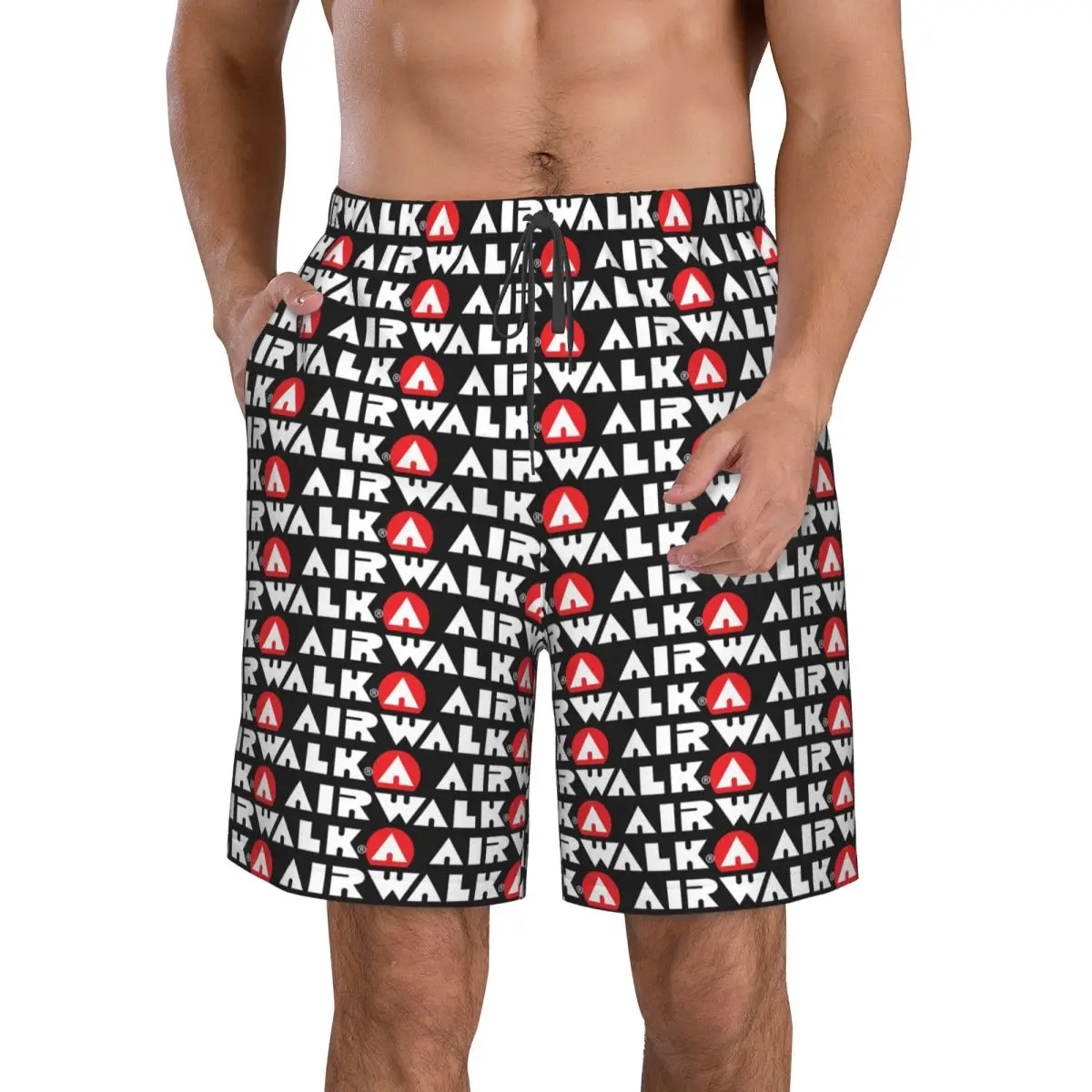 Airwalk Logo Trunks Beach Board Shorts Casual Quick Dry Swim Summer Men Pants