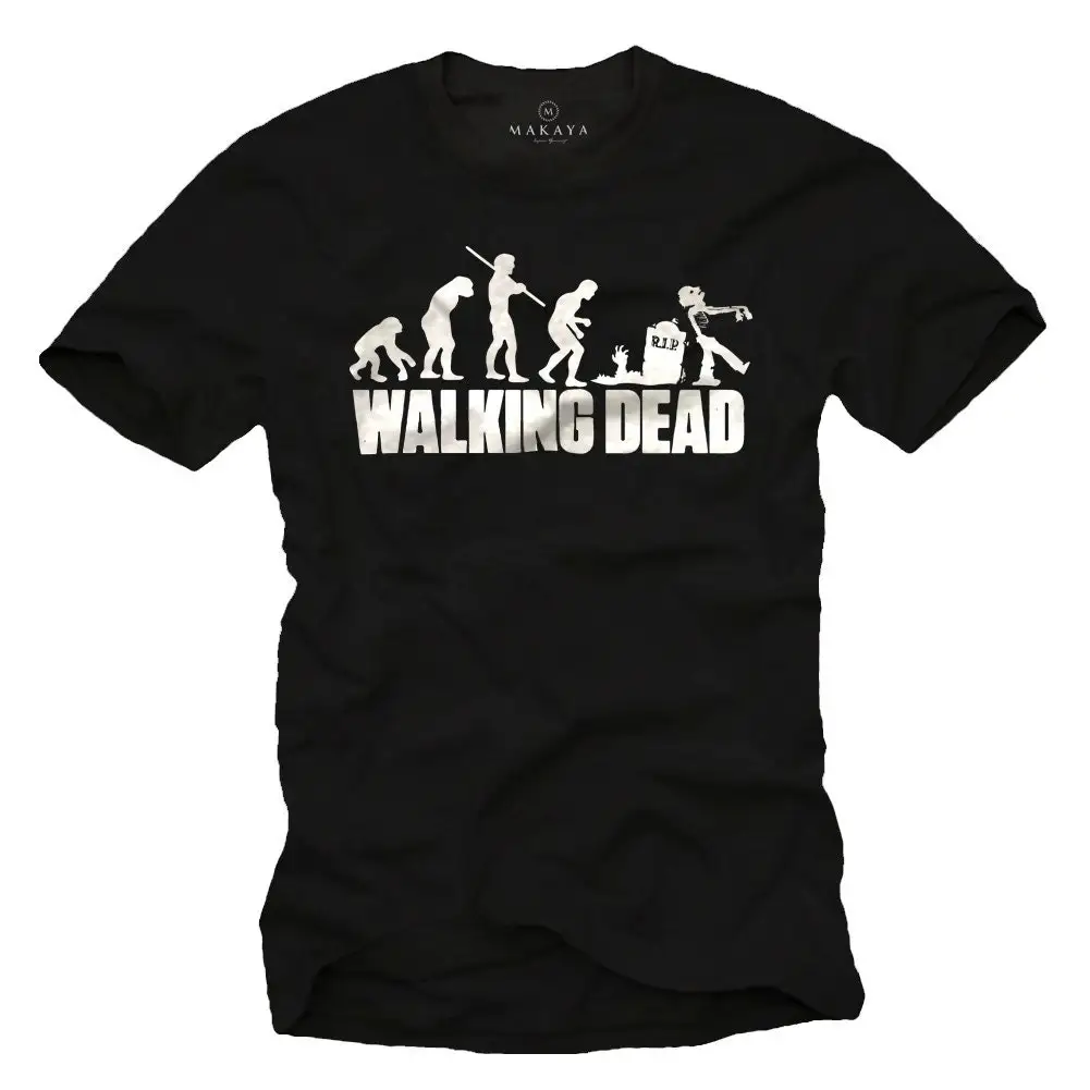 Funny Mens Slogan T Shirt Walking Dead With Zomie Evolution Black Size S Xxxxxl