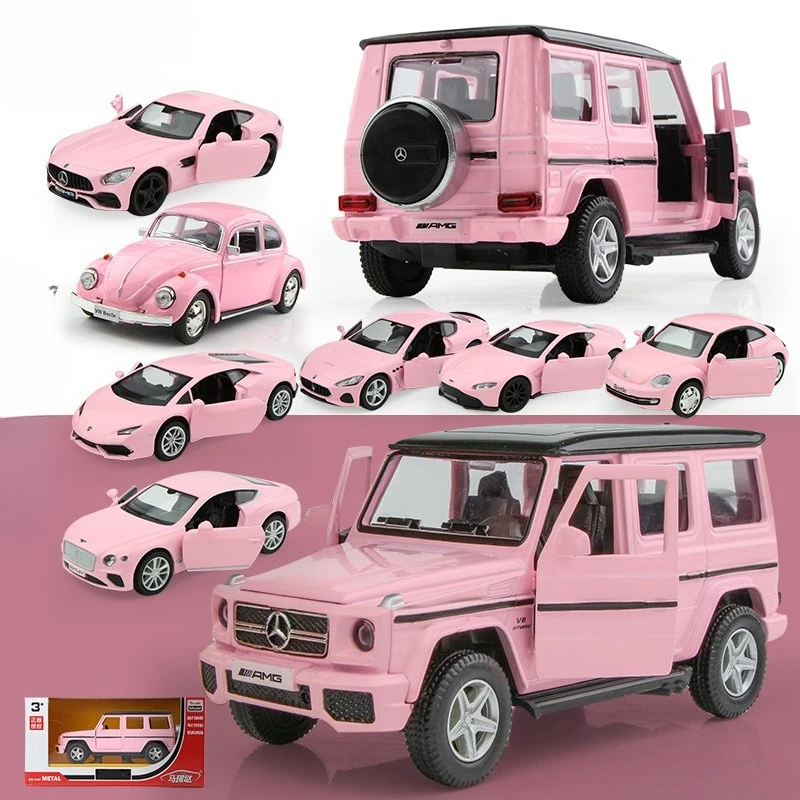 

1:36 Pink Big G Car Model Girl Heart Toy Car Douyin Internet celebrity Same Alloy Car Girl Car Alloy Car Models Collectibles