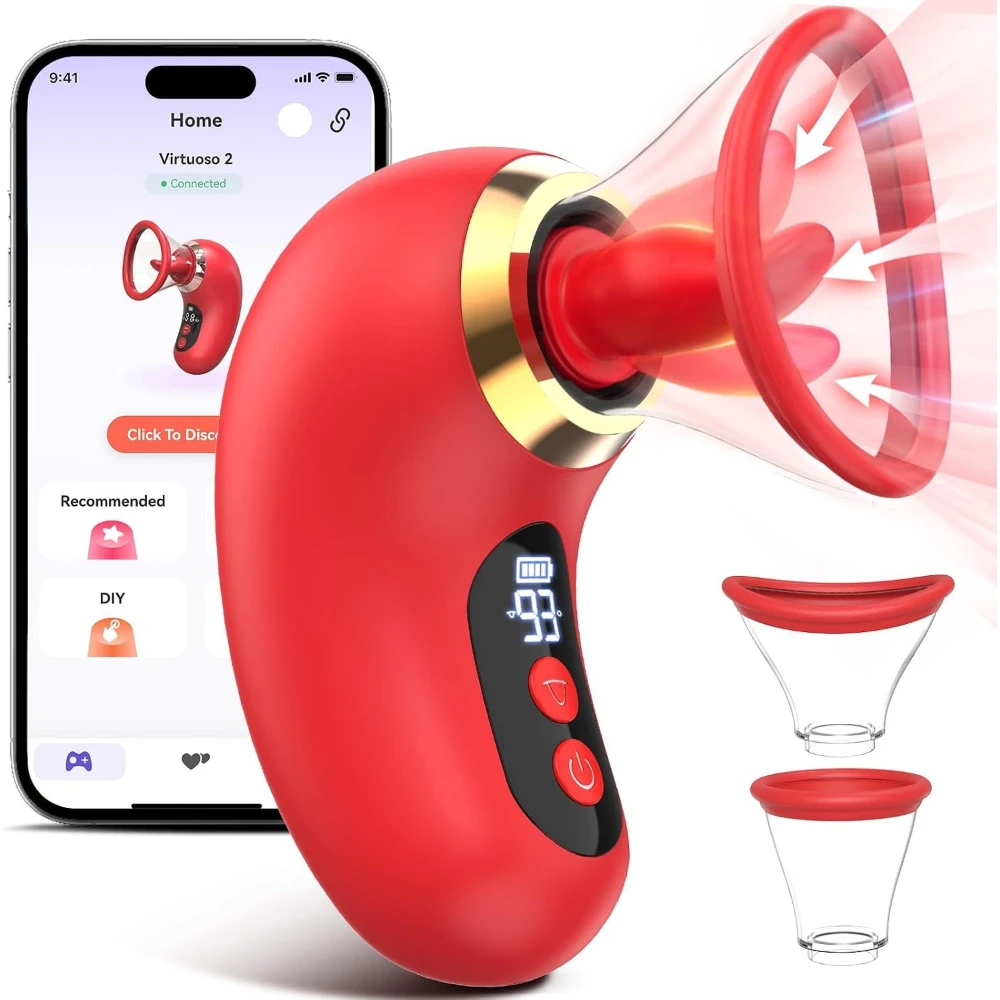 Vibrator Adult Sex Toys for Women 5IN1 Sucking Vibrator Rose Toy | 3 Sucking, 9 Tongue Licking & Vibrating Adult Toys, LCD Display Removable Cup Clitoral G Spot Vibrators Sex Novelties