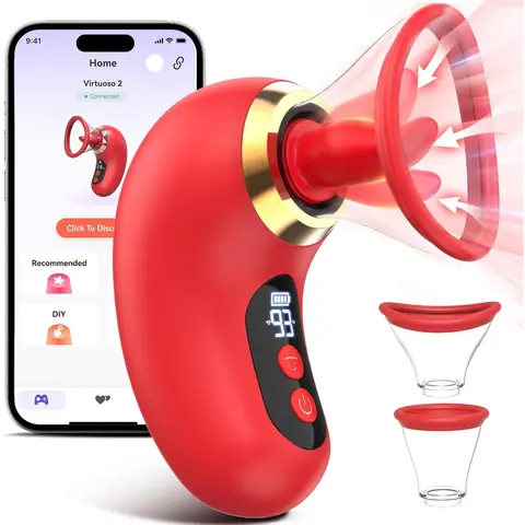 Vibrator Adult Sex Toys for Women 5IN1 Sucking Vibrator Rose Toy | 3 Sucking, 9 Tongue Licking & Vibrating Adult Toys, LCD Display Removable Cup Clitoral G Spot Vibrators Sex Novelties