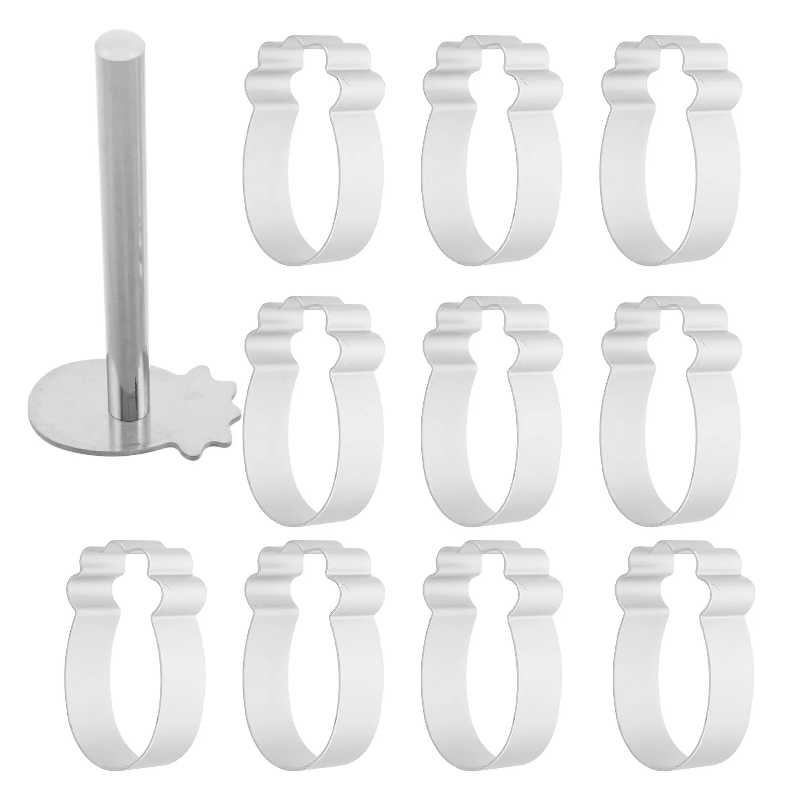 Metal Pineapple Cookie Cutter Biscuit Mold Baking Dough Tool with Sturdy Ejector Rod Easy Release Cake Ring Mold for Holiday