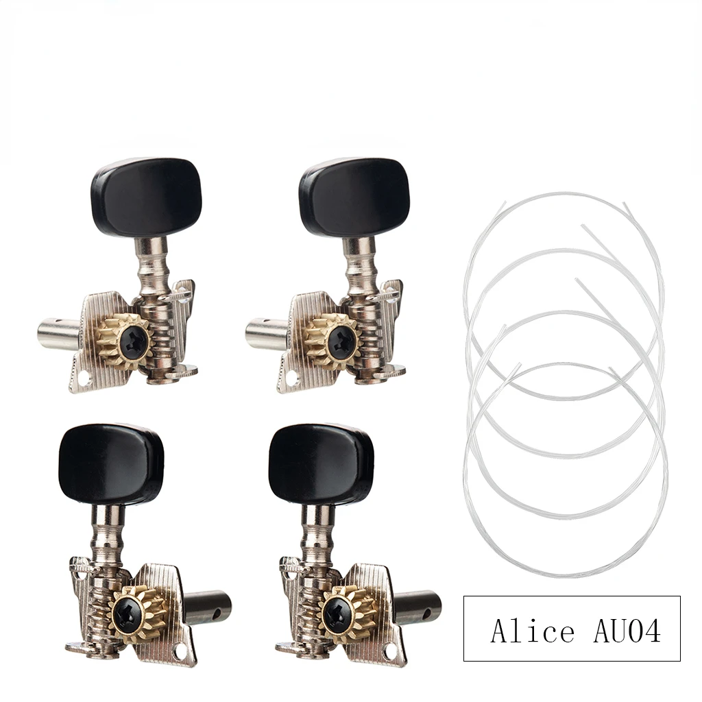 

DIY Ukulele Parts Accessories 4PCS Ukulele Tuning Pegs Open Style Machine Heads With 1 Pack Alice AU04 Clear Ukulele Strings