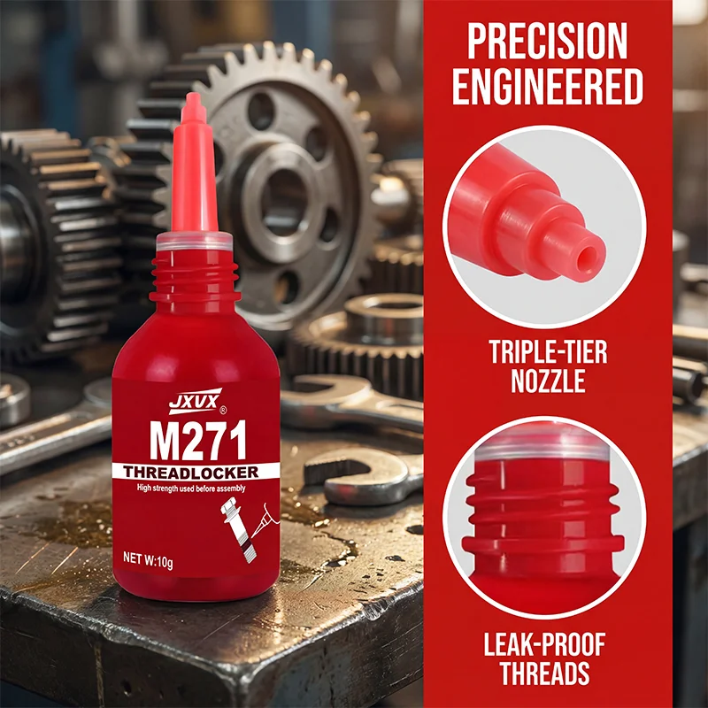 271 Threadlocker Screw Glue, Fast Curing Thread Locking Agent, Anaerobic Adhesive, Corrosion Resistant Anti-Loosening Glue, High Strength and Durable Fastener