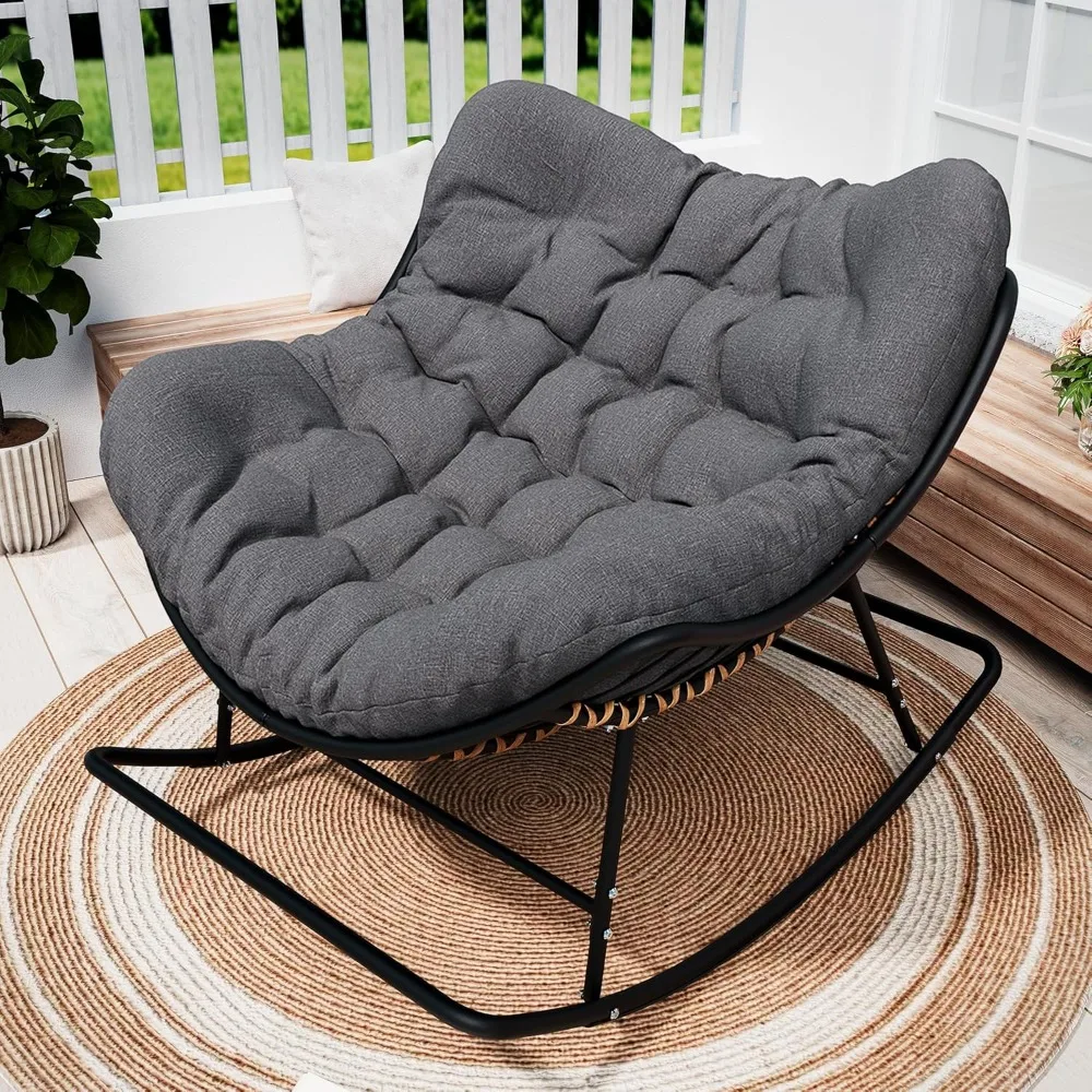 

Outdoor Papasan Rocking Chair, Extra-large Egg-shaped Recliner, Comfortable Rocking Chair, Customizable